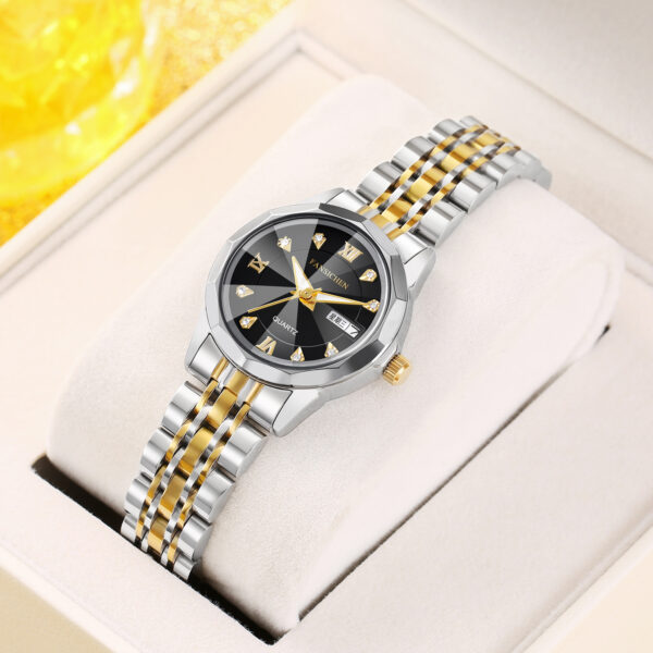 Waterproof Night Light Dual Calendar Quartz Watch