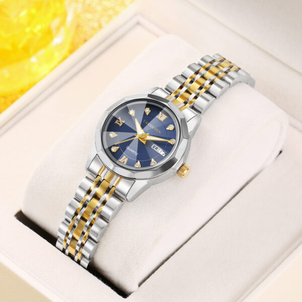 Waterproof Night Light Dual Calendar Quartz Watch