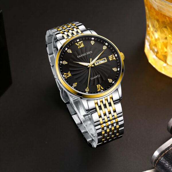 Fashion Hip Hop luxury custom logo stainless steel quartz watches customize watch for men designer watches for men - Image 3