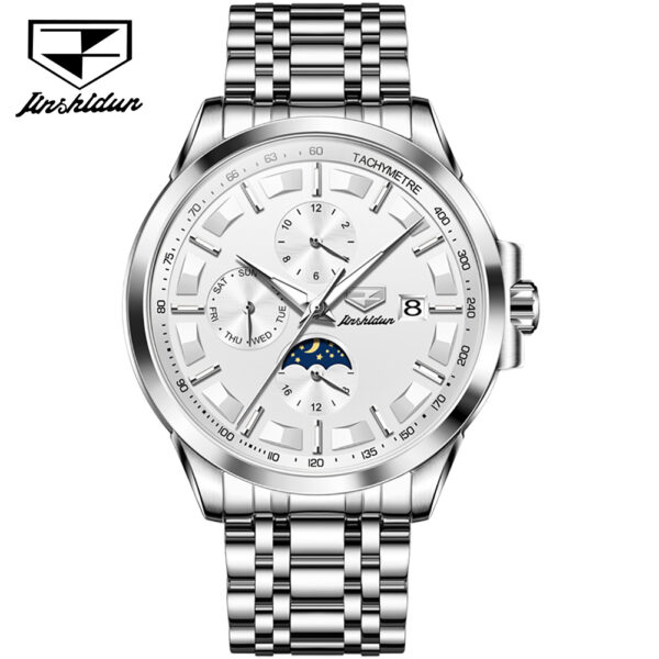OEM Top luxury moon phase Waterproof Luminous Date Sport Stainless Steel Automatic mechanical watch - Image 5