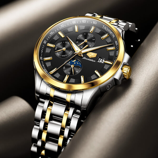 OEM Top luxury moon phase Waterproof Luminous Date Sport Stainless Steel Automatic mechanical watch - Image 10