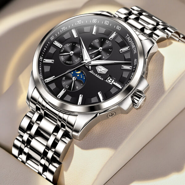 OEM Top luxury moon phase Waterproof Luminous Date Sport Stainless Steel Automatic mechanical watch - Image 11