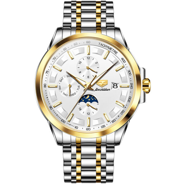 OEM Top luxury moon phase Waterproof Luminous Date Sport Stainless Steel Automatic mechanical watch - Image 3