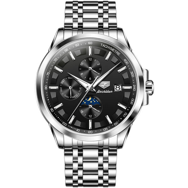 OEM Top luxury moon phase Waterproof Luminous Date Sport Stainless Steel Automatic mechanical watch