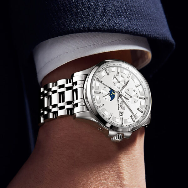 OEM Top luxury moon phase Waterproof Luminous Date Sport Stainless Steel Automatic mechanical watch - Image 9