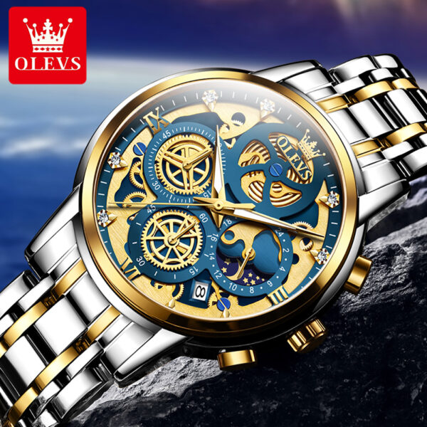 Fast Shipping oem custom logo Luminous Hollow Sport Fashion skeleton stainless steel quartz watch for man - Image 7