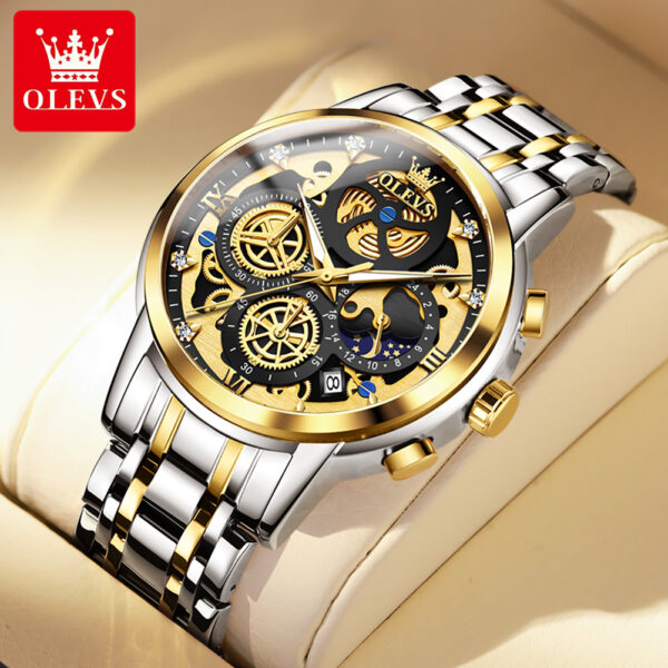 Fast Shipping oem custom logo Luminous Hollow Sport Fashion skeleton stainless steel quartz watch for man - Image 8