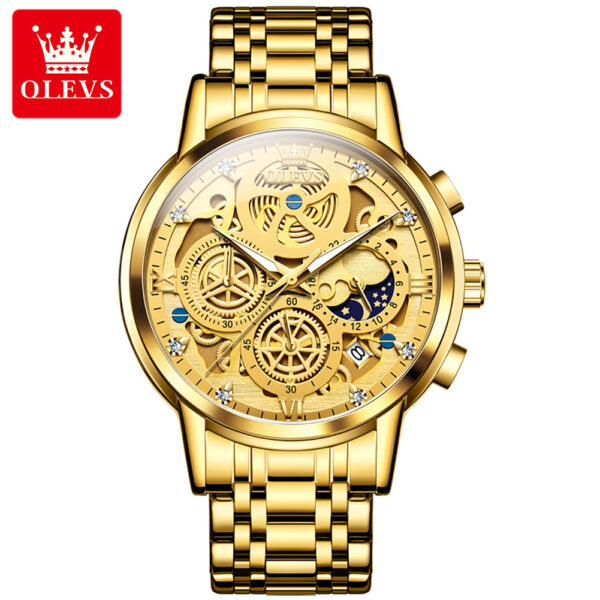 Fast Shipping oem custom logo Luminous Hollow Sport Fashion skeleton stainless steel quartz watch for man