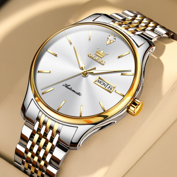 OEM custom logo stainless steel fashion waterproof Calendar Business Automatic mechanical watch for man - Image 10