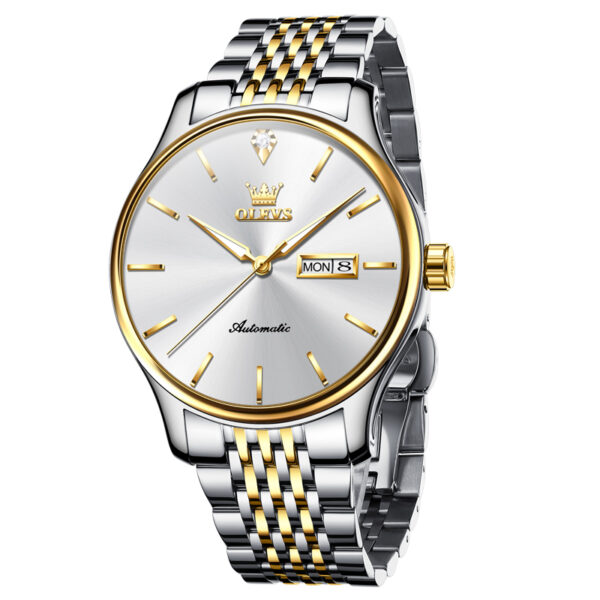 OEM custom logo stainless steel fashion waterproof Calendar Business Automatic mechanical watch for man - Image 3