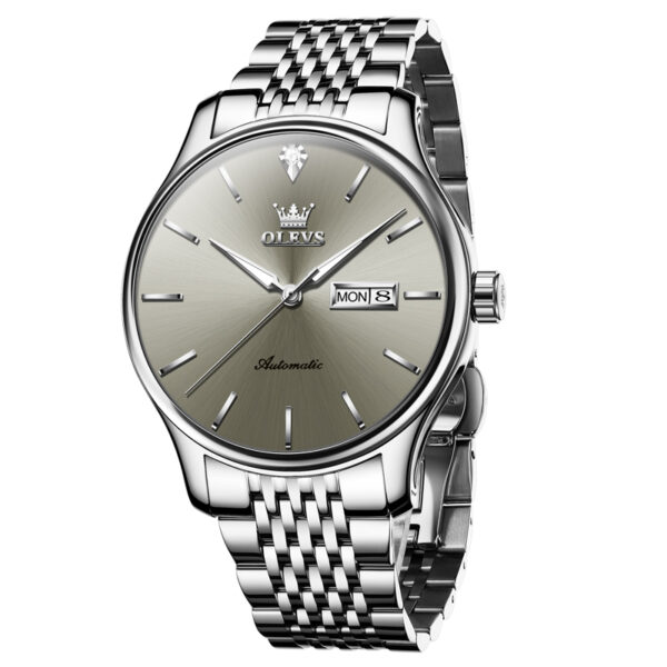 OEM custom logo stainless steel fashion waterproof Calendar Business Automatic mechanical watch for man - Image 5