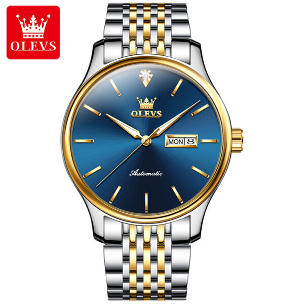 OEM custom logo stainless steel fashion waterproof Calendar Business Automatic mechanical watch for man