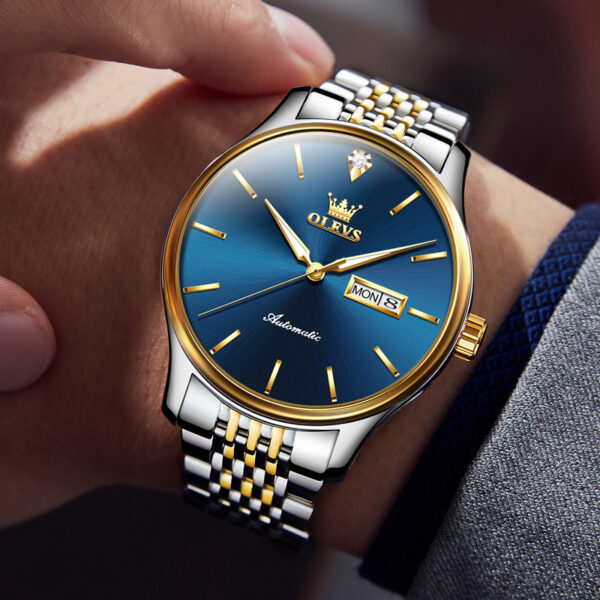 OEM custom logo stainless steel fashion waterproof Calendar Business Automatic mechanical watch for man - Image 6
