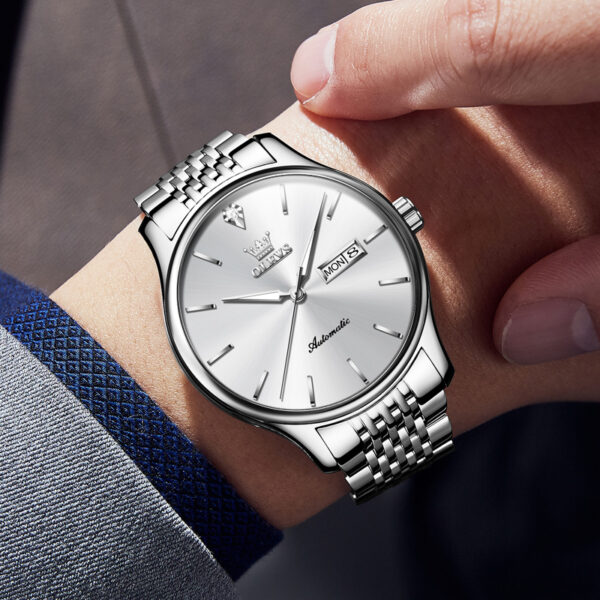 OEM custom logo stainless steel fashion waterproof Calendar Business Automatic mechanical watch for man - Image 8