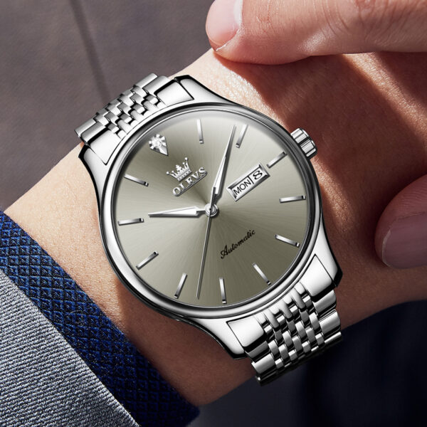 OEM custom logo stainless steel fashion waterproof Calendar Business Automatic mechanical watch for man - Image 9