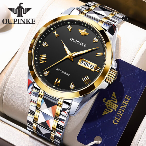 Automatic Winding Mechanical Bracelet Sapphire Luminous Waterproof Japanese digital Movement Mens wrist Watch - Image 9