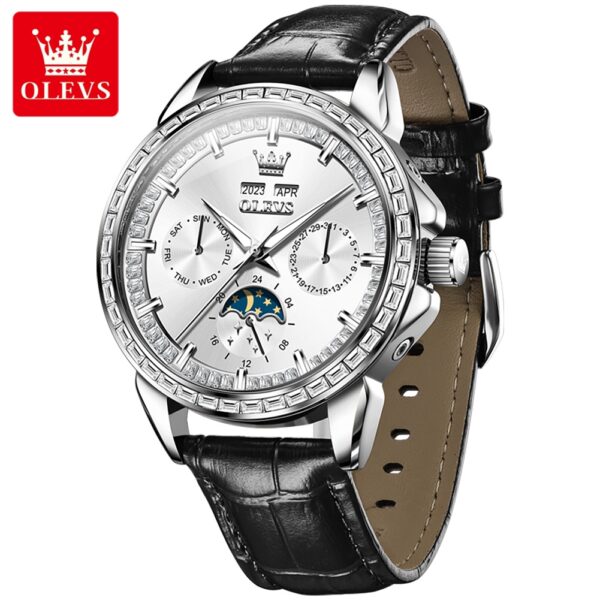 multifunctional design luminous waterproof fashion leather luxury automatic mechanical watch for man - Image 6