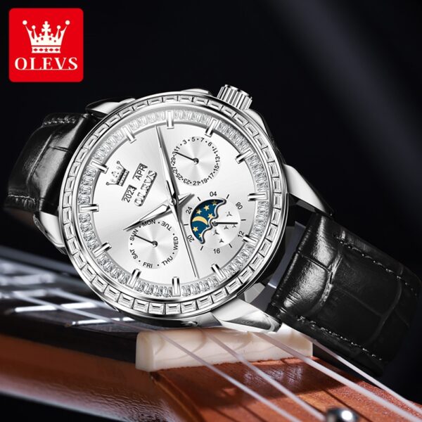 multifunctional design luminous waterproof fashion leather luxury automatic mechanical watch for man - Image 11