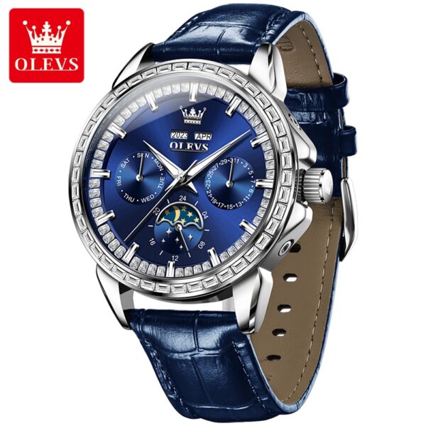 multifunctional design luminous waterproof fashion leather luxury automatic mechanical watch for man - Image 4
