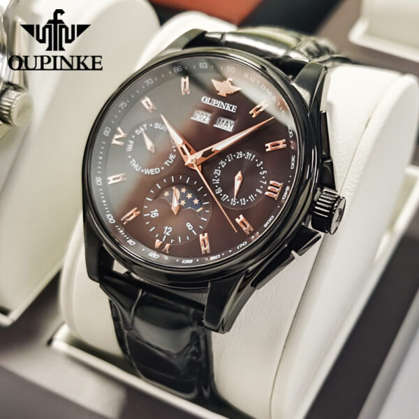 Luminous Waterproof Watch Customized Automatic Mechanical LeatherOem Watch Business mens wrist watch - Image 10