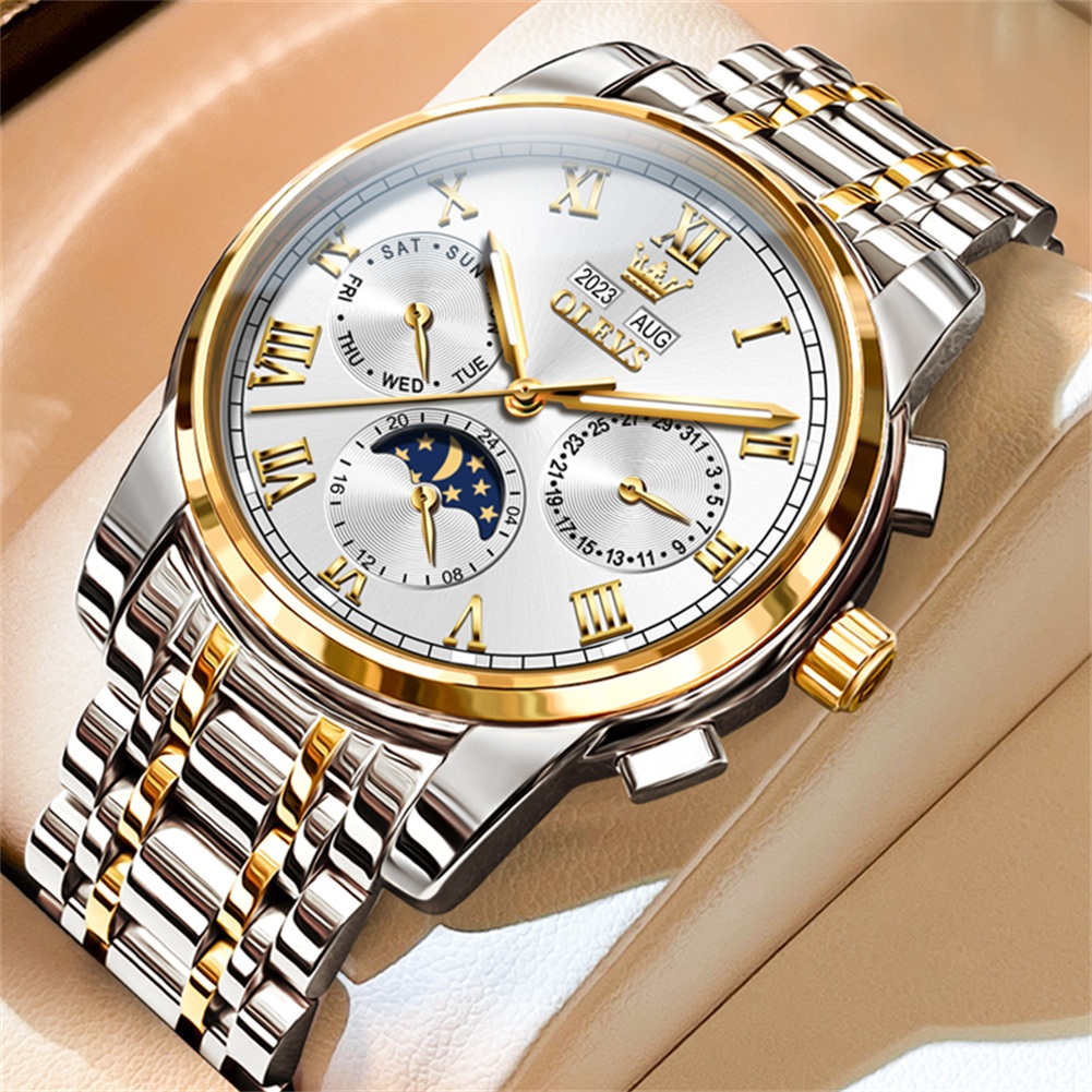 moon phase wrist watch