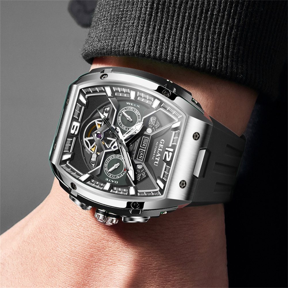 OEM Waterproof Double Mechanical Tourbillon Watch For Men - Image 8