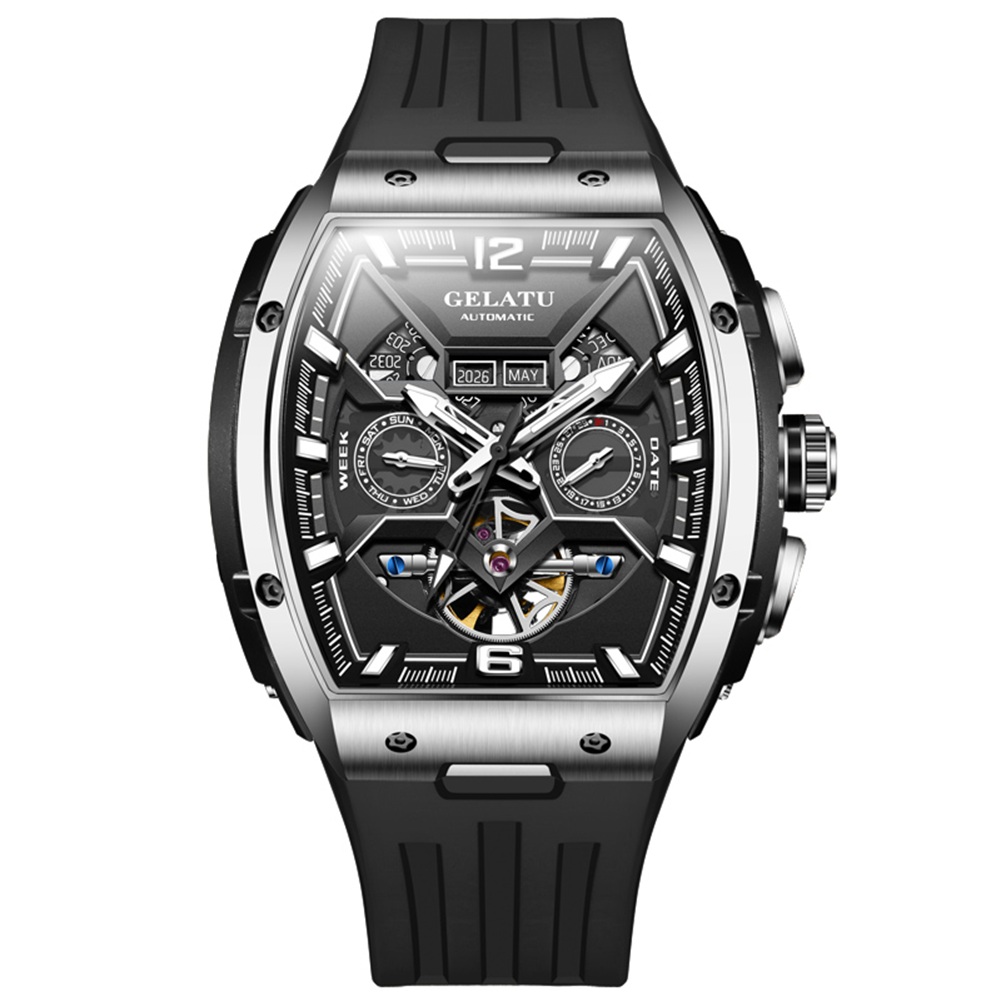 OEM Waterproof Double Mechanical Tourbillon Watch For Men - Image 4