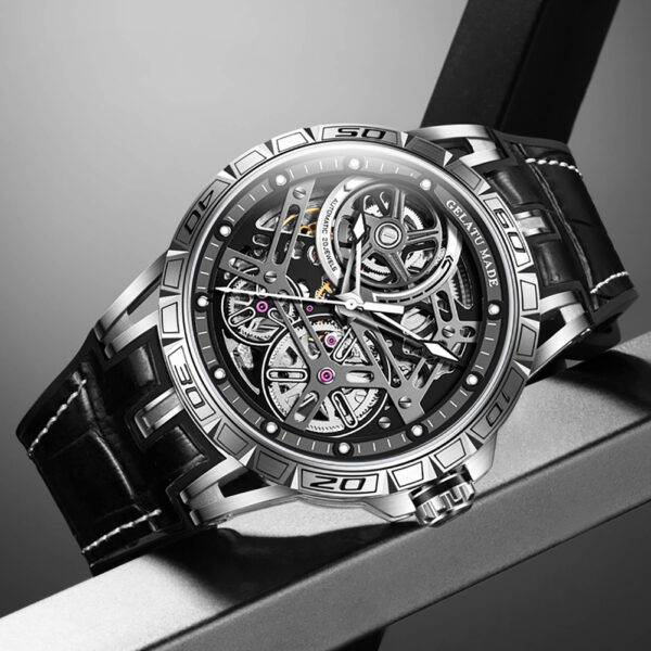 OEM Skeleton Luminous Luxury Tourbillon Waterproof Automatic Watch - Image 8