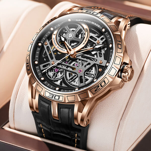 OEM Skeleton Luminous Luxury Tourbillon Waterproof Automatic Watch - Image 5