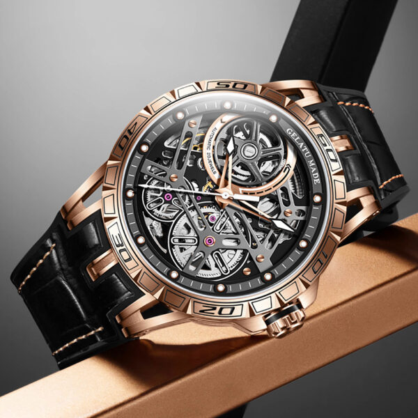 OEM Skeleton Luminous Luxury Tourbillon Waterproof Automatic Watch - Image 7
