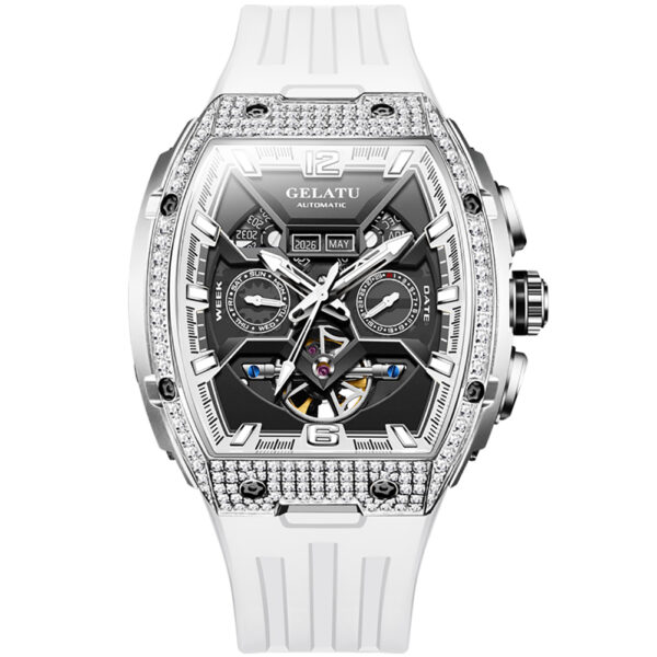 OEM Luxury Strap Skeleton Wrist Men Watches - Image 3