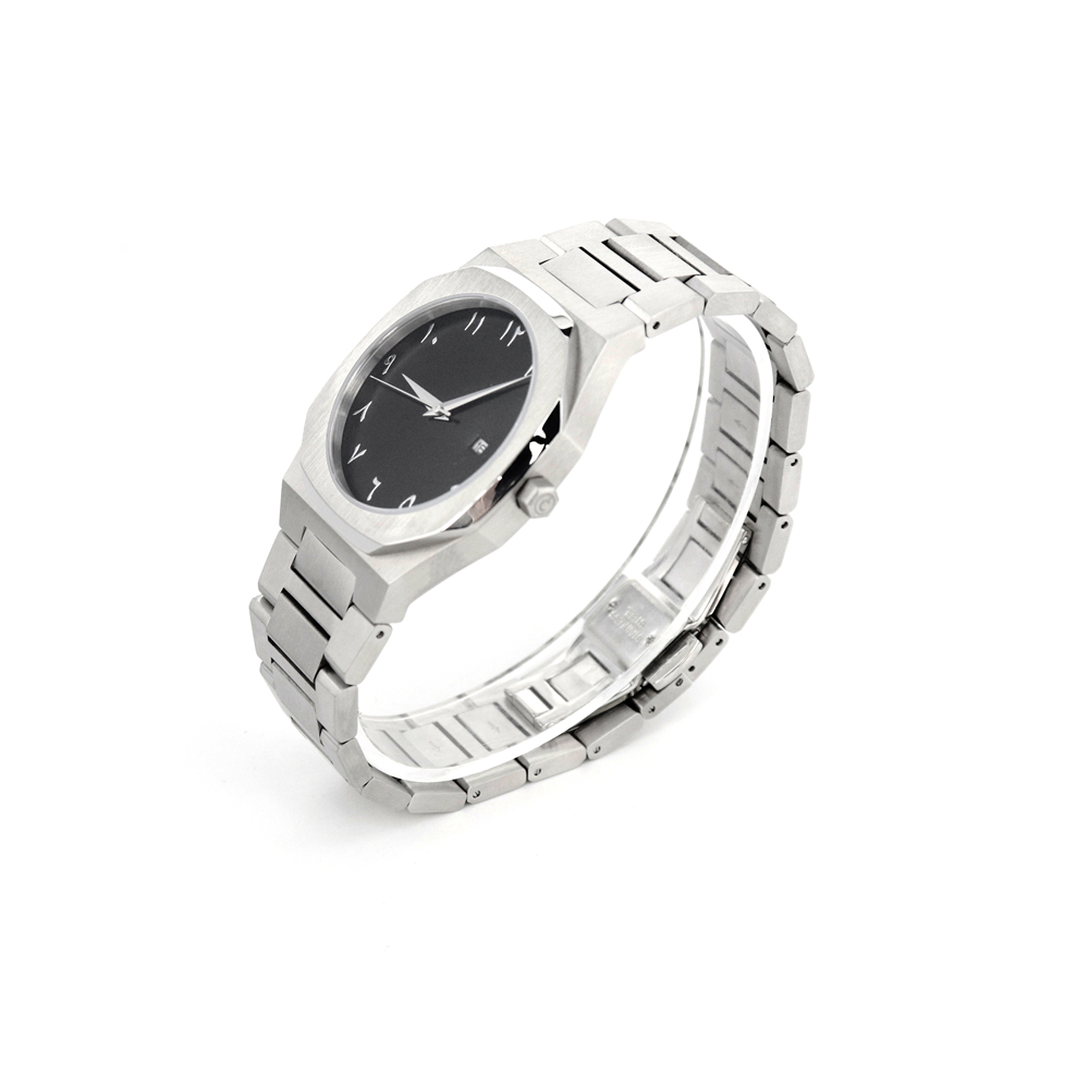 Iss Customized Arabic Literal Quartz Watches Gold Case Luxury Black Classic Dial Watch - Image 11