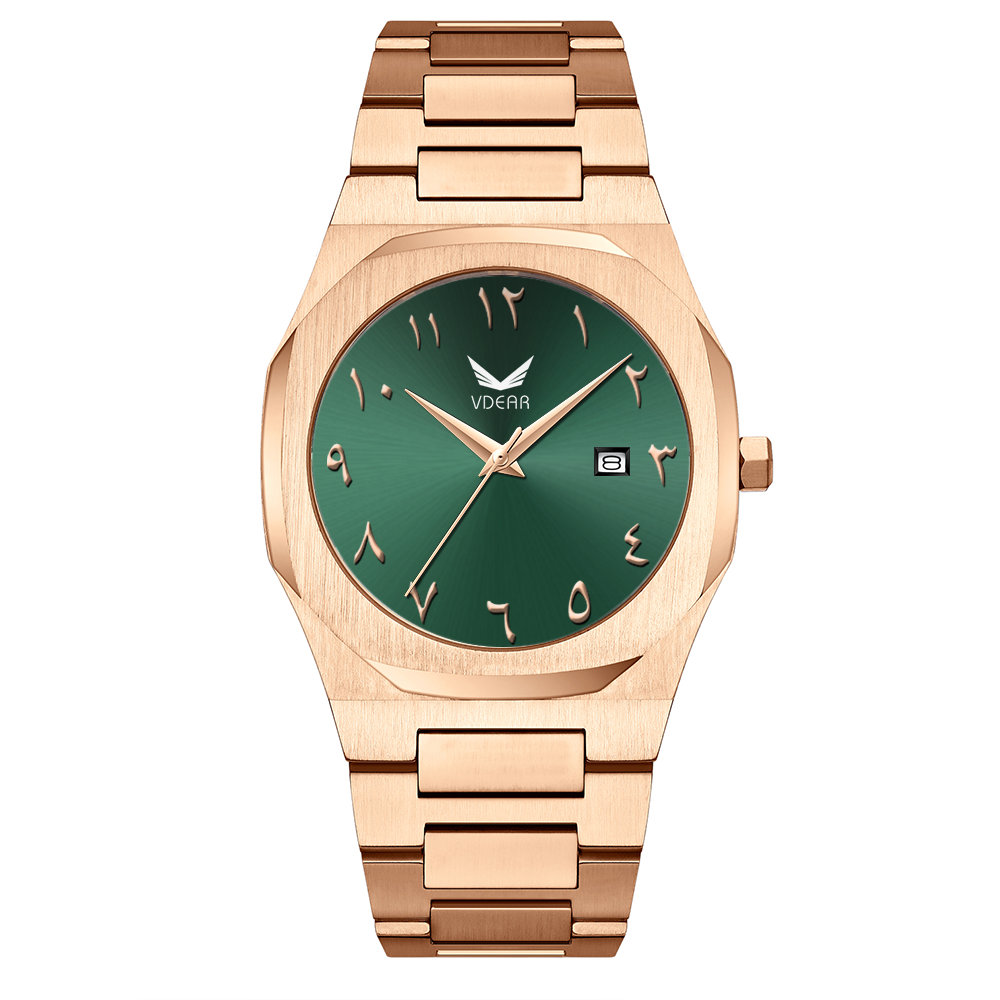 Iss Customized Arabic Literal Quartz Watches Gold Case Luxury Black Classic Dial Watch - Image 5