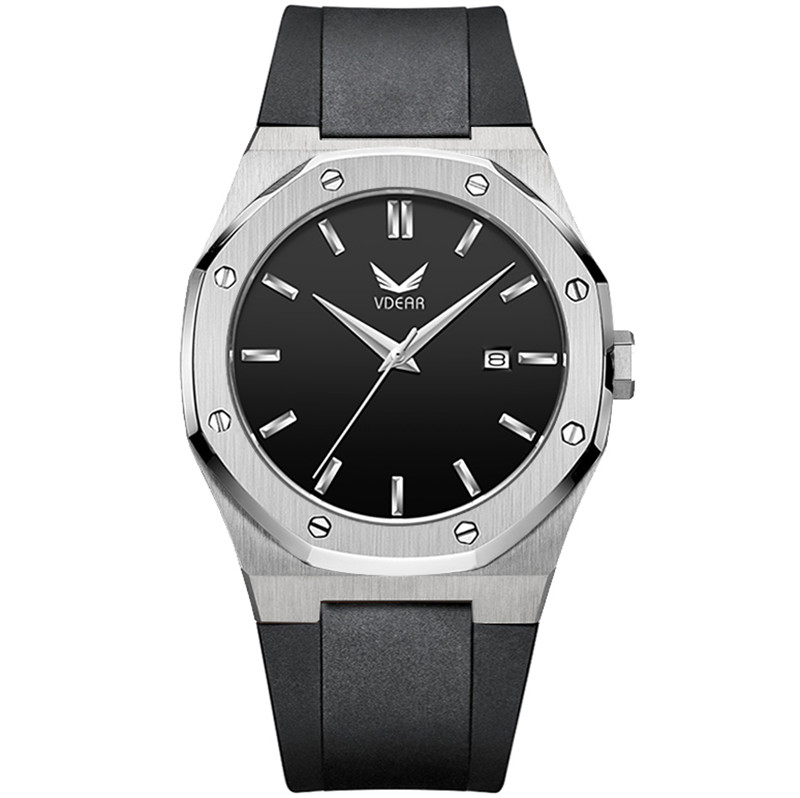 Iss Blue Dial With Calendar Luxury Watch Silver Steel Band High-Quality Men'S Watch - Image 4