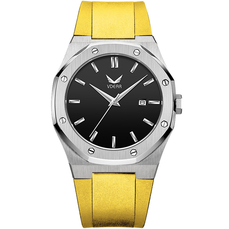 Iss Blue Dial With Calendar Luxury Watch Silver Steel Band High-Quality Men'S Watch - Image 6