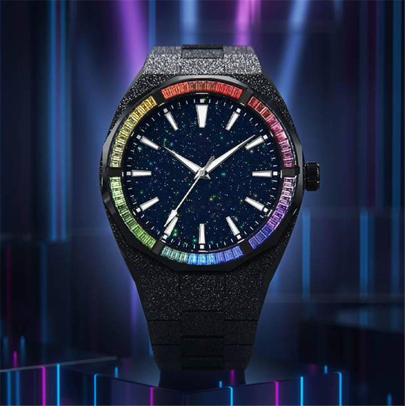 Iss Colored Diamond Circle Starry Sky Watch Waterproof Customized Fluorescent Needle Watch - Image 4