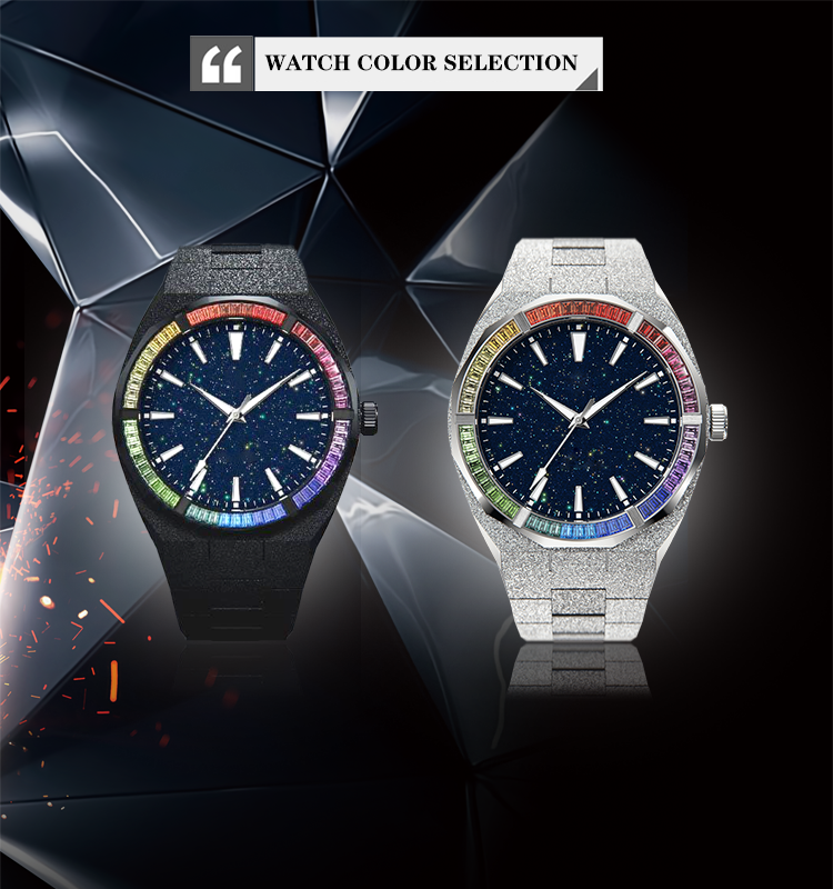 Iss Colored Diamond Circle Starry Sky Watch Waterproof Customized Fluorescent Needle Watch - Image 2