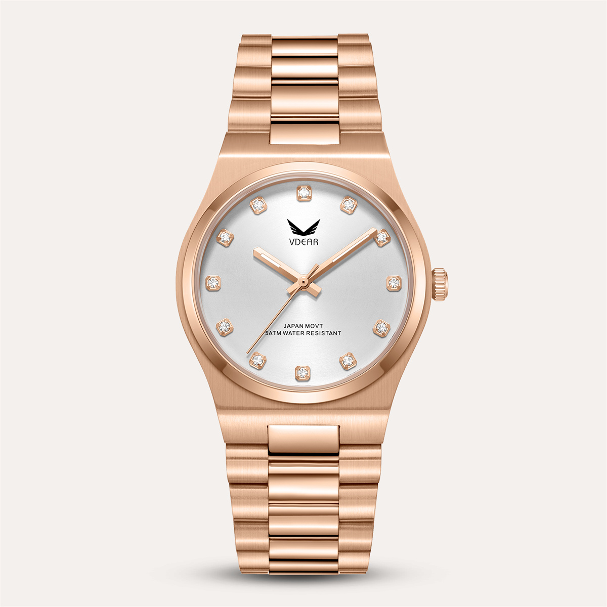 Iss Elegant Small Round Case Crystals Scale Women Quartz Watches Sunray Dial With Luminous Hands Simple Watch - Image 12