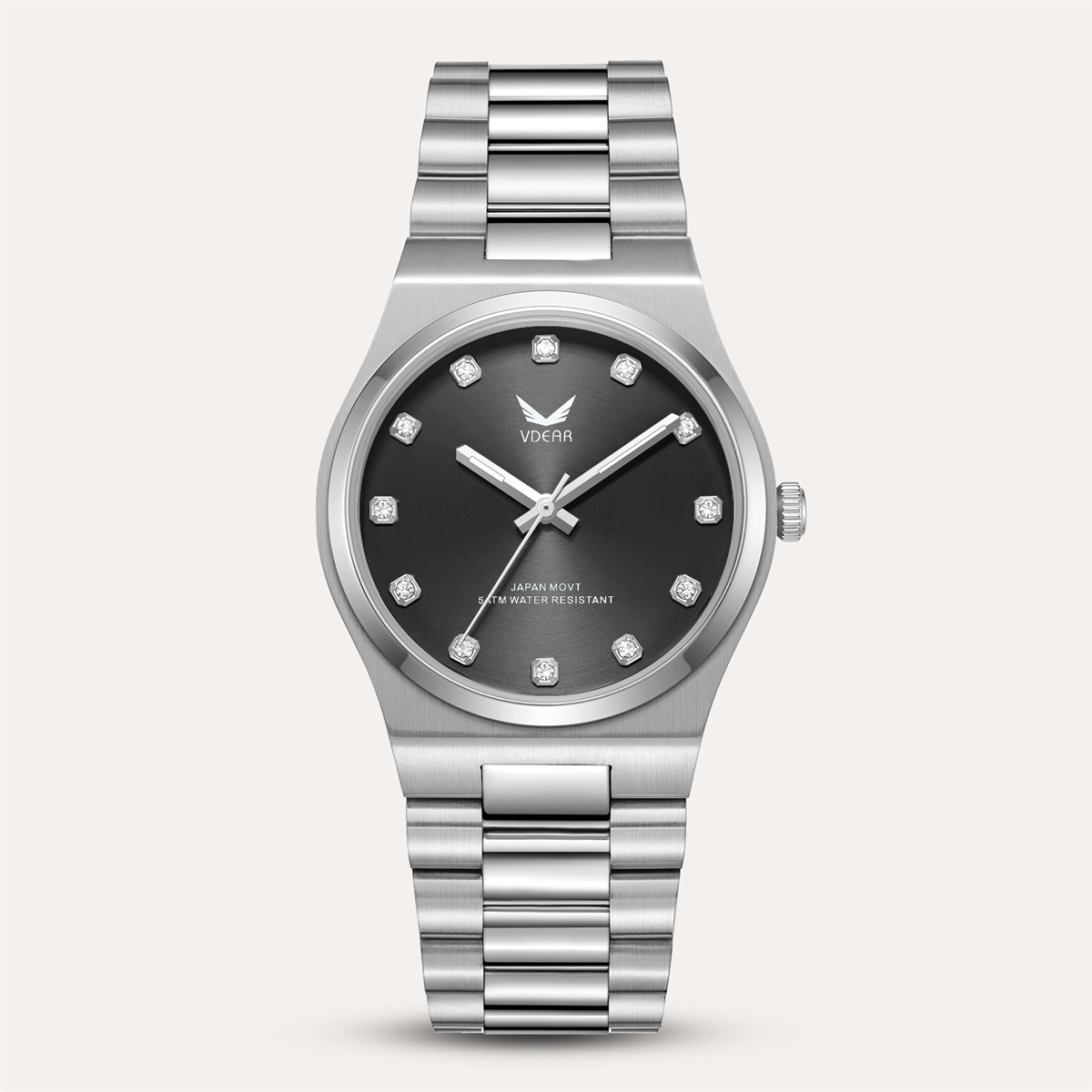 Iss Elegant Small Round Case Crystals Scale Women Quartz Watches Sunray Dial With Luminous Hands Simple Watch - Image 2