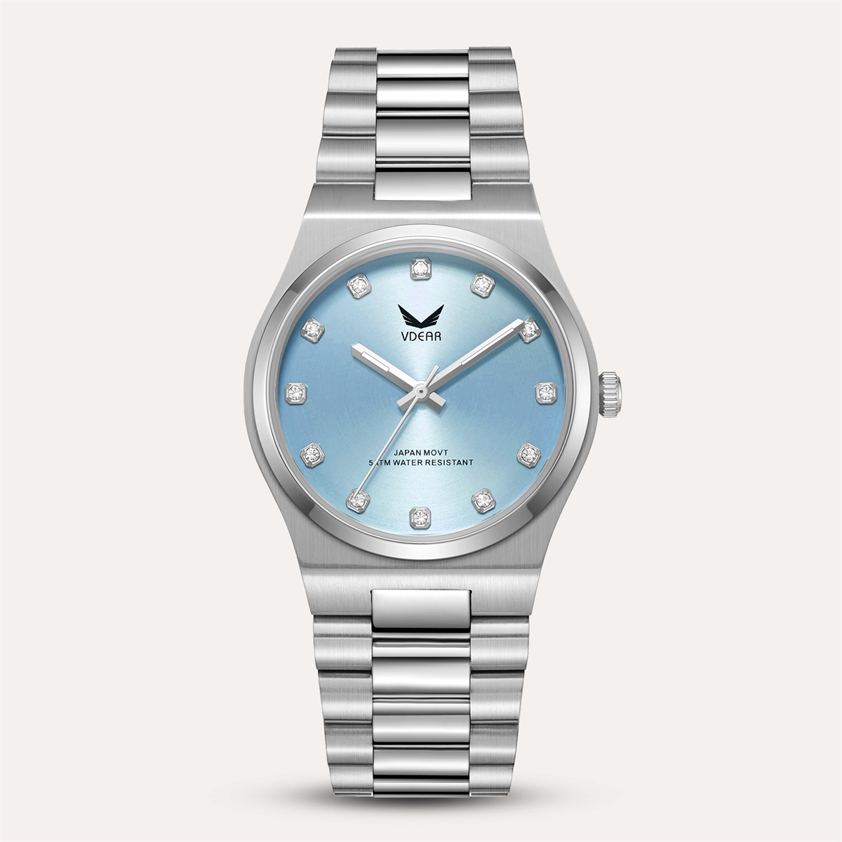 Iss Elegant Small Round Case Crystals Scale Women Quartz Watches Sunray Dial With Luminous Hands Simple Watch - Image 5