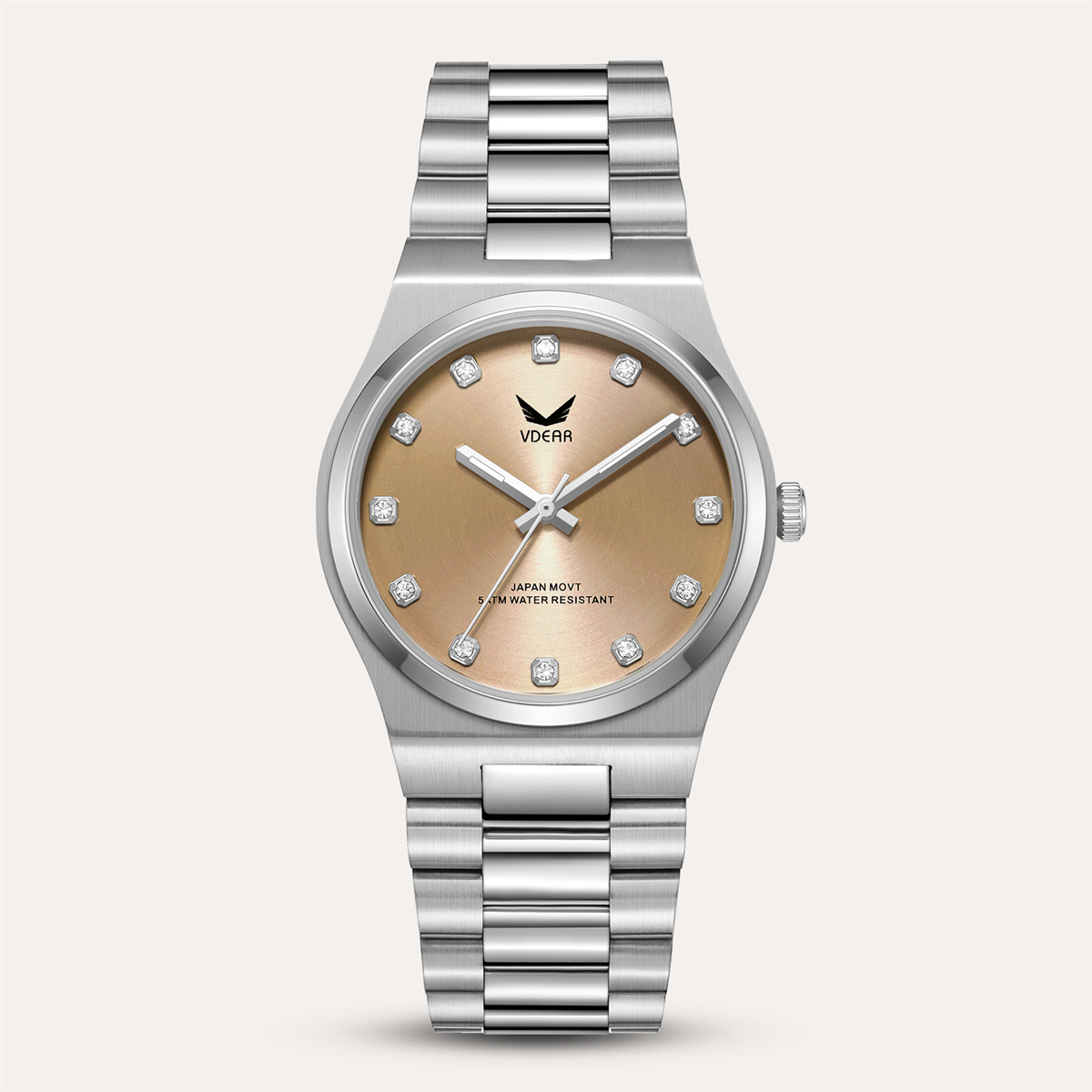 Iss Elegant Small Round Case Crystals Scale Women Quartz Watches Sunray Dial With Luminous Hands Simple Watch - Image 7