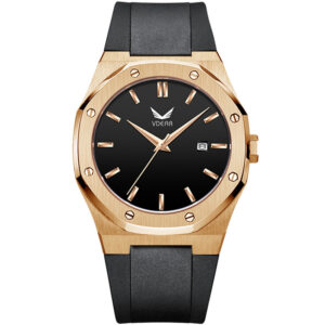 Iss Minimalist Octagon Silver Case Quartz Watch With Calendar Black Silicone Tape Luxury Custom Logo Watch