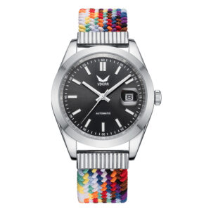 Iss Oem Mens Luxury Quartz Watch Customized Multi Color Patchwork Nylon Strap Calendar Luminous Watch