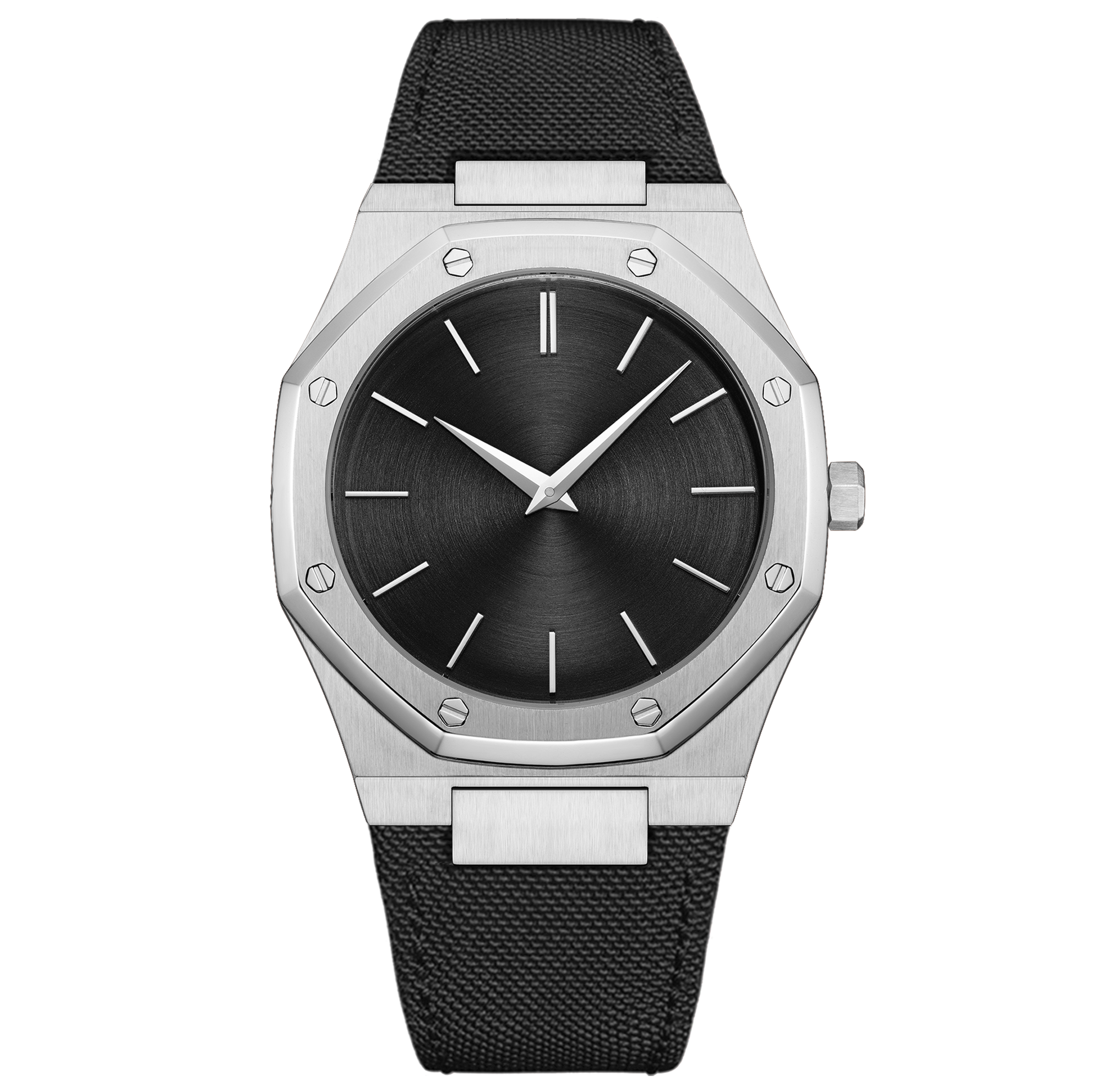 Iss Mens Octagon Luxury Quartz Watch High Quality Silver Case, Blue Dial, Silver Steel Band Waterproof Watch - Image 9