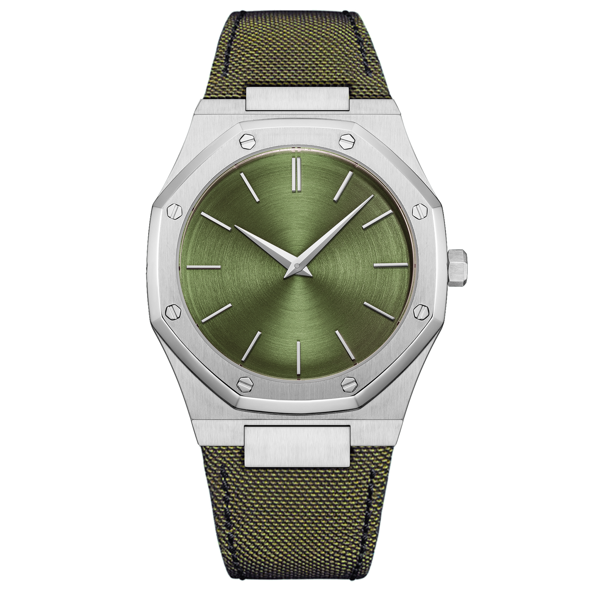 Iss Mens Octagon Luxury Quartz Watch High Quality Silver Case, Blue Dial, Silver Steel Band Waterproof Watch - Image 10