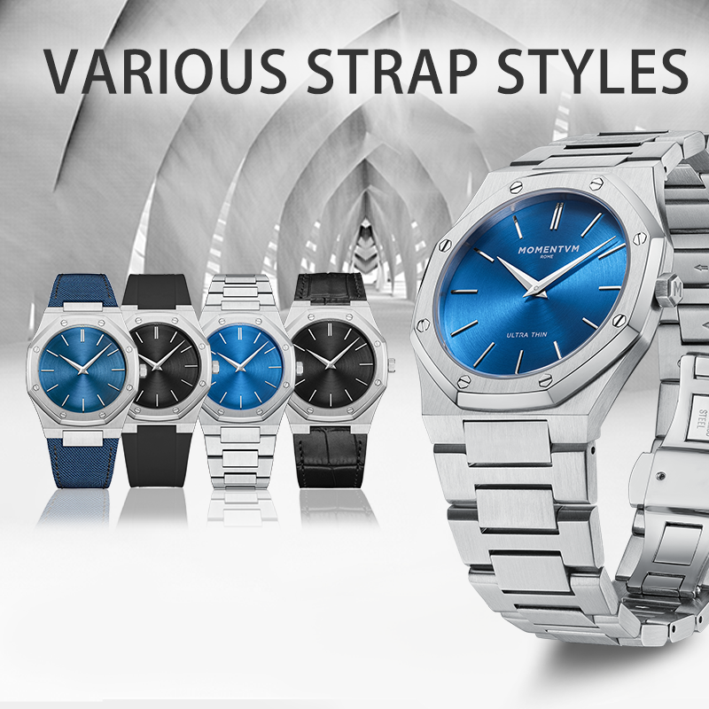 Iss Mens Octagon Luxury Quartz Watch High Quality Silver Case, Blue Dial, Silver Steel Band Waterproof Watch - Image 19