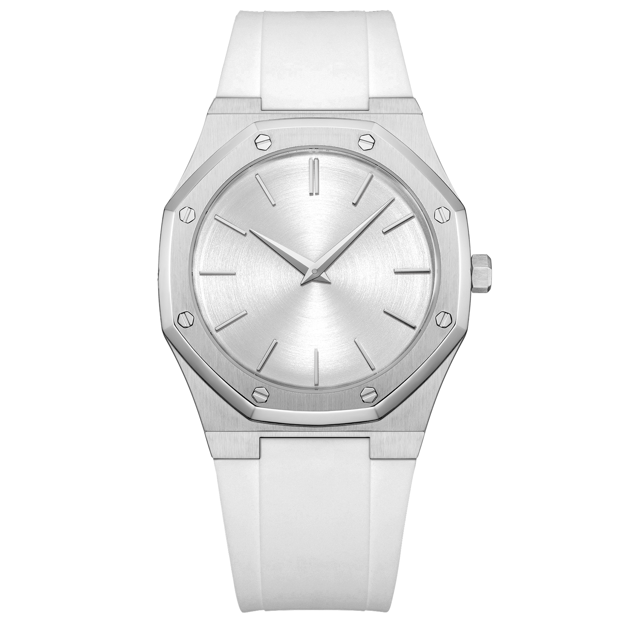 Iss Mens Octagon Luxury Quartz Watch High Quality Silver Case, Blue Dial, Silver Steel Band Waterproof Watch - Image 15