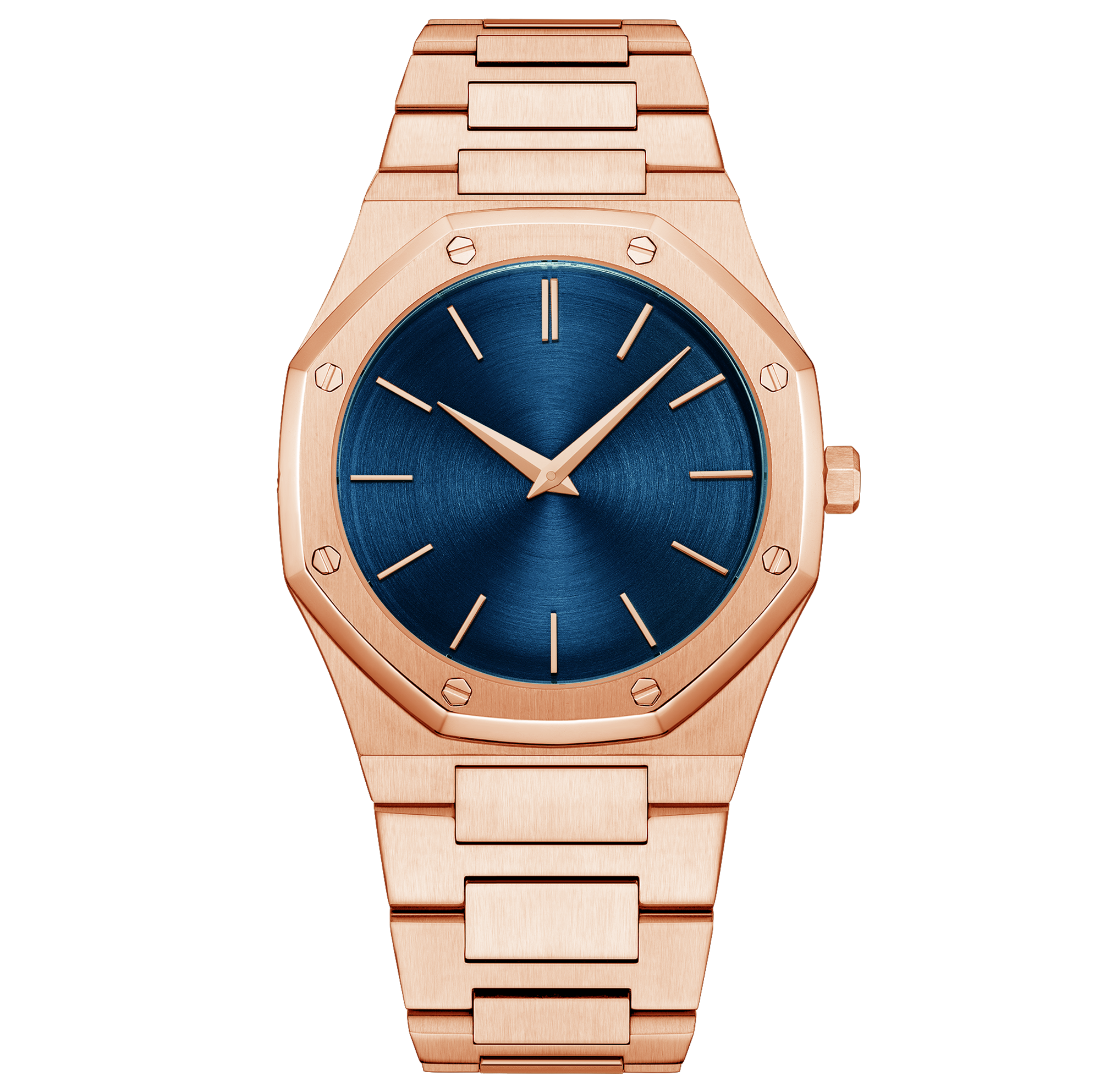 Iss Mens Octagon Luxury Quartz Watch High Quality Silver Case, Blue Dial, Silver Steel Band Waterproof Watch - Image 17