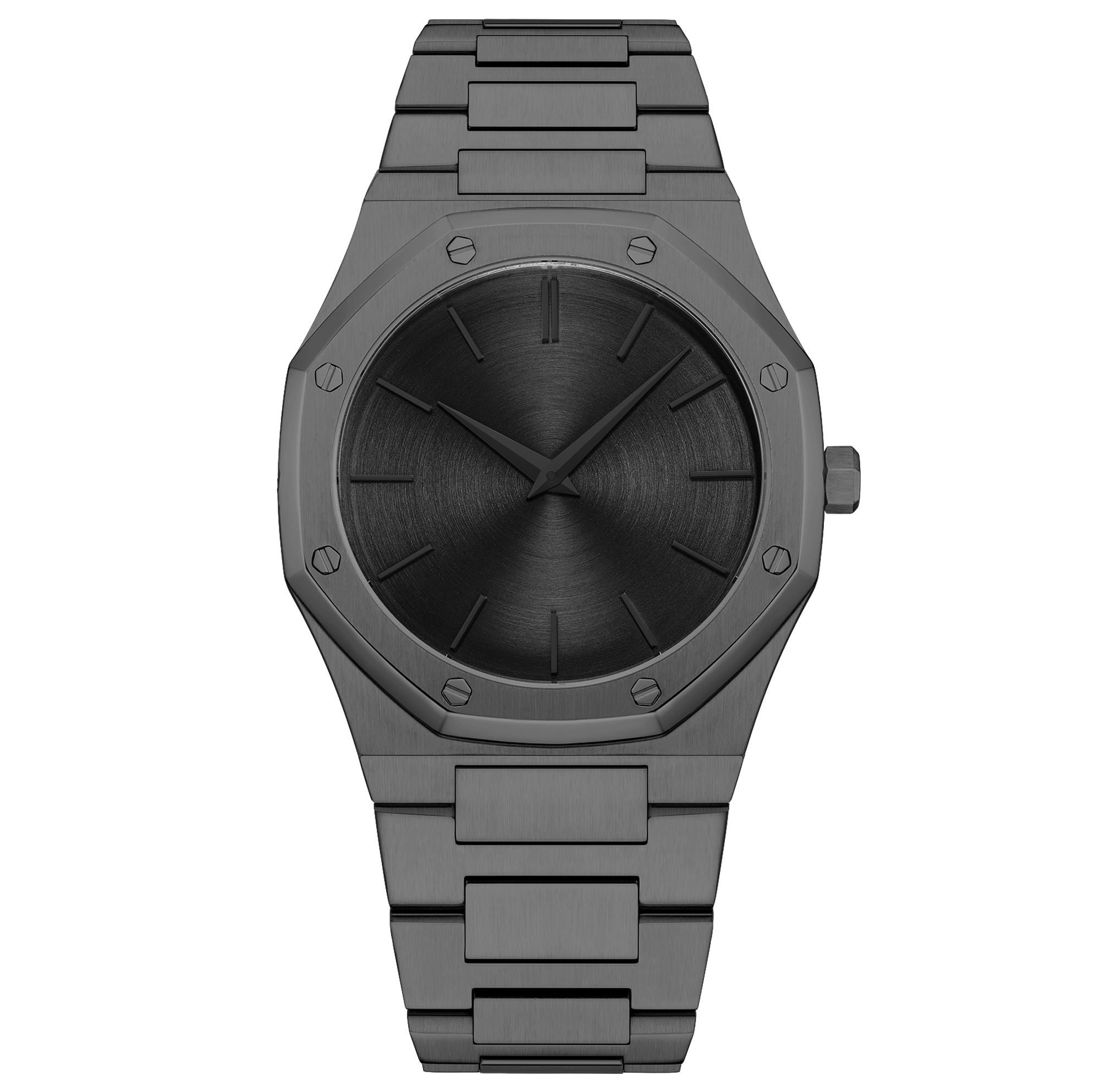 Iss Mens Octagon Luxury Quartz Watch High Quality Silver Case, Blue Dial, Silver Steel Band Waterproof Watch - Image 5