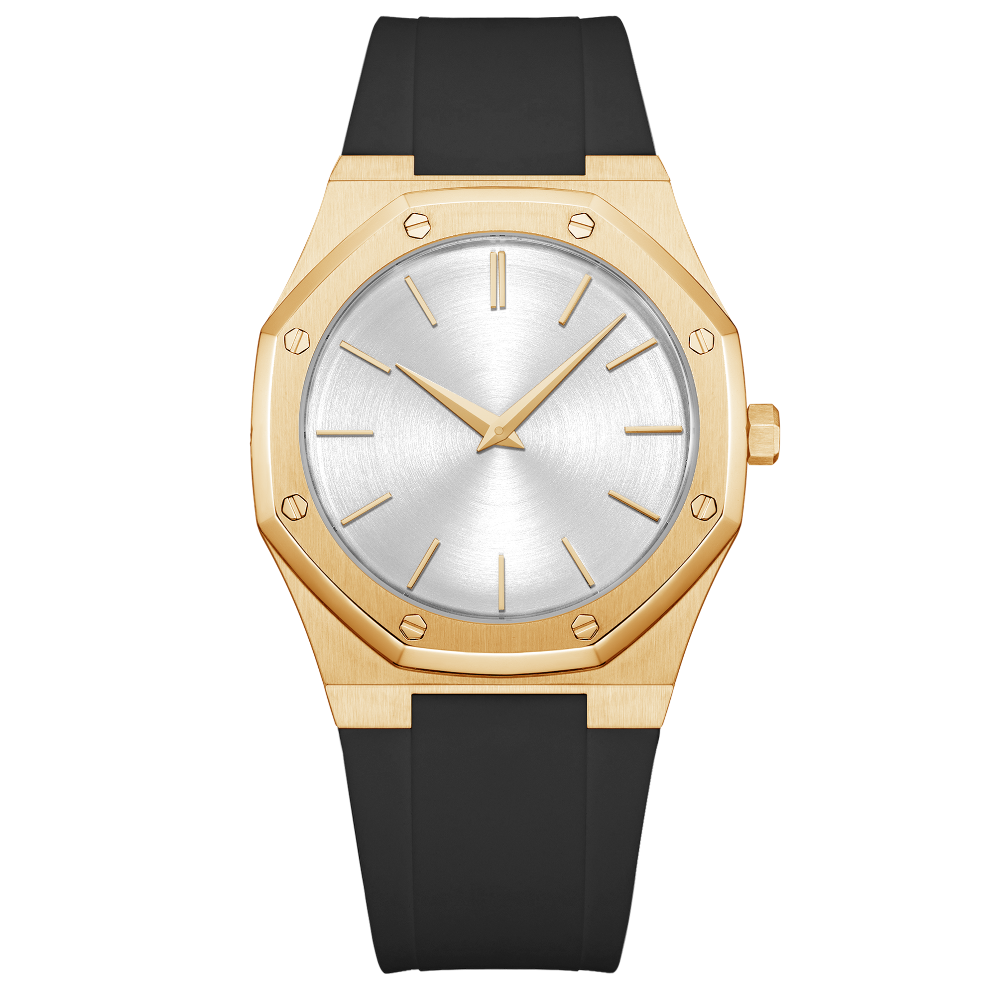 Iss Mens Octagon Luxury Quartz Watch High Quality Silver Case, Blue Dial, Silver Steel Band Waterproof Watch - Image 6